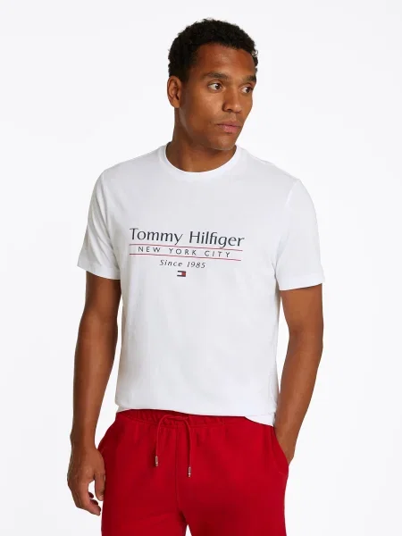 Tommy Hilfiger Majica Center Stack Regular Fit bela