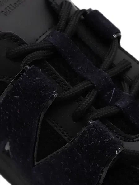 Sneakerși Moschino cu șireturi din piele de căprioară negru