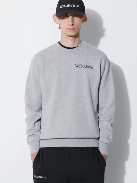 Dukserica Aries za muškarce s tiskom siva