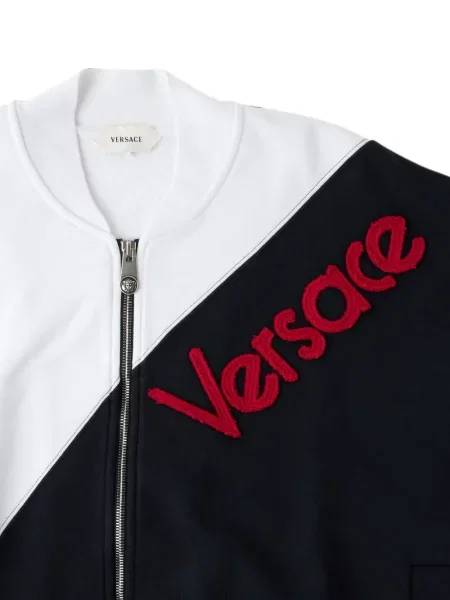 Hanorac cu fermoar Versace cu autograf alb
