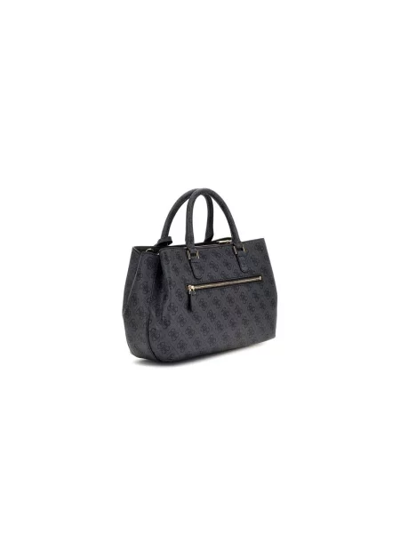 Lniana torebka Guess czarna