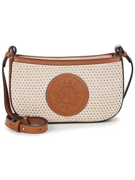 Klasična torbica Karl Lagerfeld K/Saddle z mrežo bež
