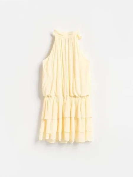 Reserved Rochie mini cu conținut ridicat de galben-deschis galben