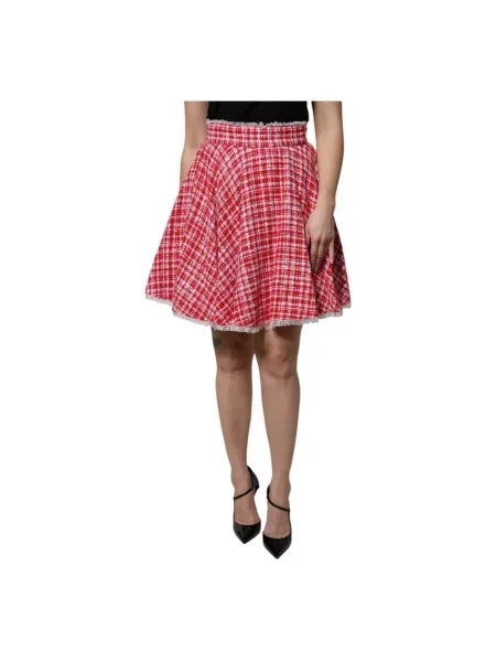 Wielobarwność spódnica Dolce And Gabbana z wysoką talią biała