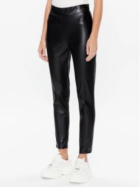 DKNY Pantaloni din imitație de piele negru