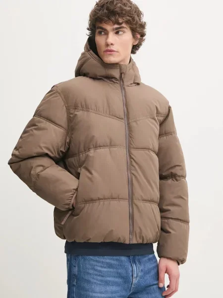 Яке Hollister Co. зимен модел с уголемена кройка бежово