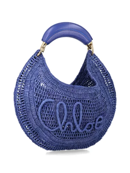 Geantă Chloé cu broderie albastru