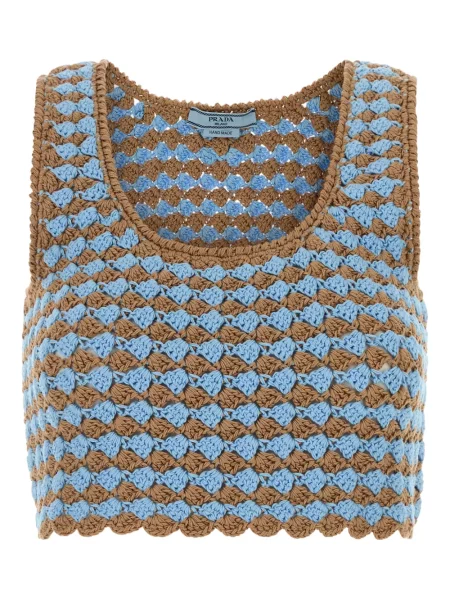 Top Prada tricotate albastru