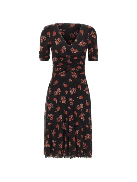 Φλοράλ μίντι φόρεμα Dvf Diane Von Furstenberg με σχέδιο μαύρο