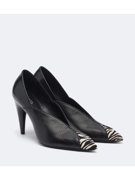 Pantofi cu toc Isabel Marant din piele cu model piele de șarpe negru