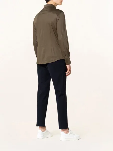 Artigiano Žerzejová Košile Classic Fit khaki