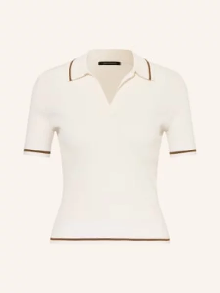 Armani Exchange Dzianinowa Koszulka Polo weiss beżowa
