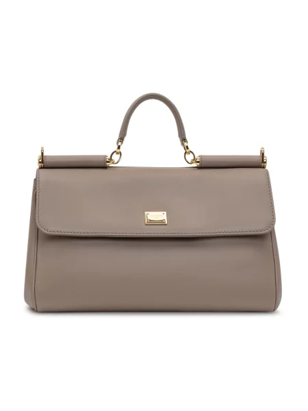 Torebka Dolce And Gabbana skórzana beżowa