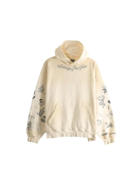 Bluza z kapturem Balenciaga z kapturem beżowa