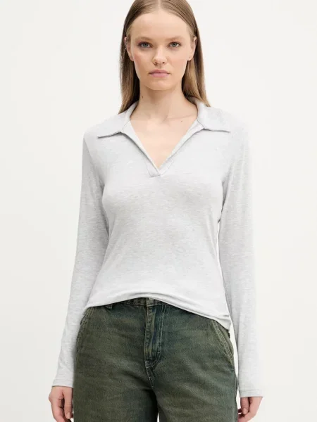 Majica z dolgimi rokavi Abercrombie & Fitch siva