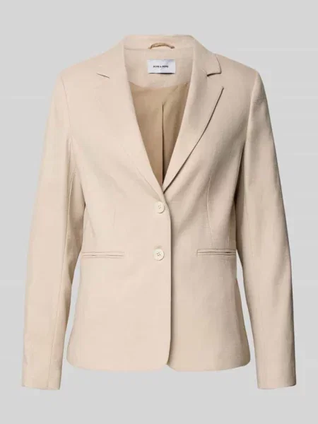 Żakiet o kroju slim fit z kołnierzem z połami i z patką More & More beżowa
