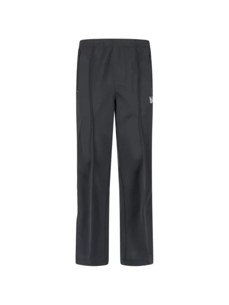 Pruhované běžecké kalhoty Needles s autogramem černé