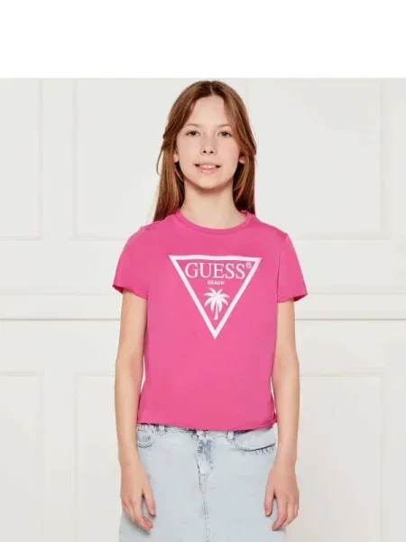 Guess Póló Boxy Fit rózsaszín