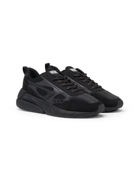 Sneakersy Diesel zamszowe z siateczki czarne