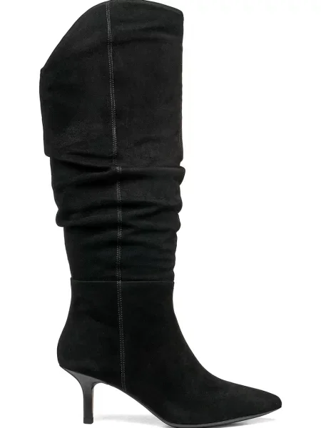 Geox cizme cu cui pentru femei din piele întoarsă D KLEOPY negru
