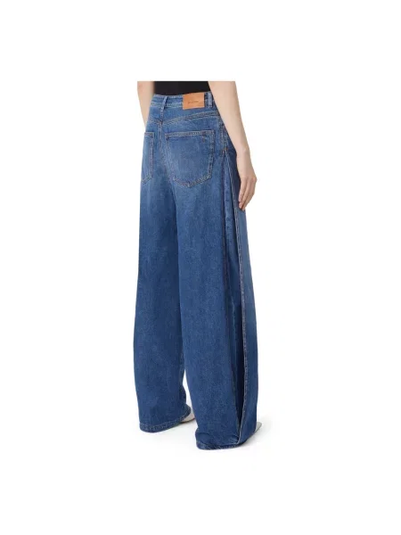 Szerokie jeansy Sportmax niebieskie