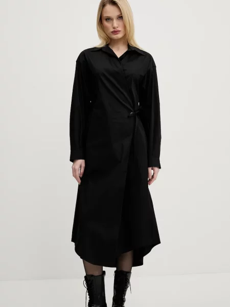 Diesel rochie D-ELPHI-LONG DRESS midi drept negru