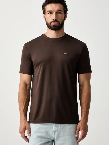 Emporio Armani tricou pentru bărbați cu modal maro