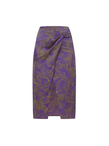 Spódnica midi Simona Corsellini kopertowa fioletowa
