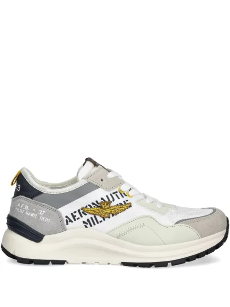 Sneakerși Aeronautica Militare cu broderie cu șireturi din dantelă