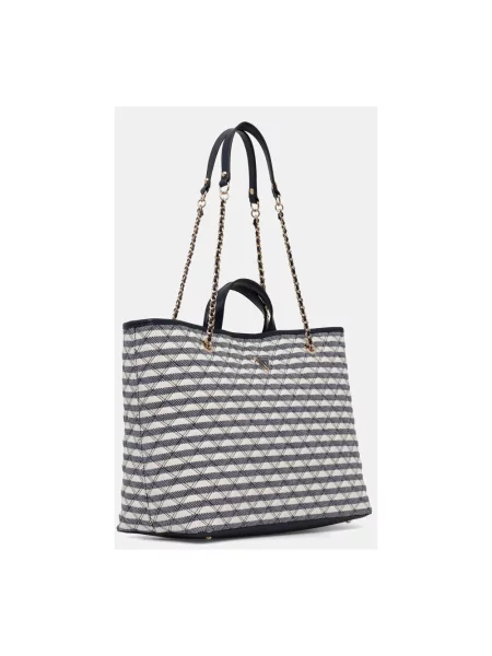 Guess torebka shopper z imitacji skóry GIULLY beżowa