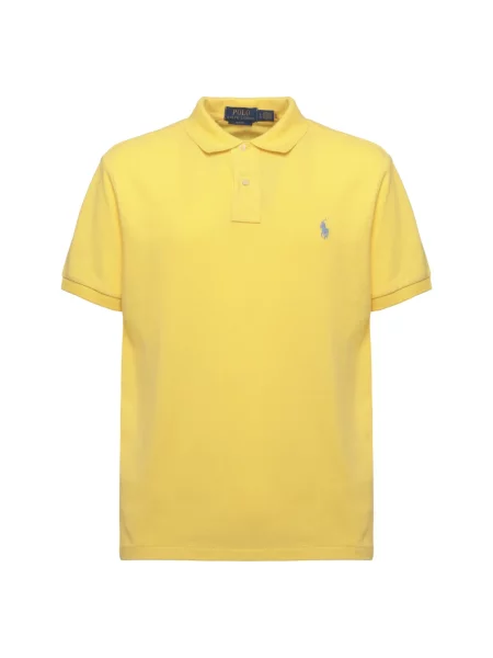 Koszulka polo z czystej bawełny o kroju slim fit Polo Ralph Lauren żółta