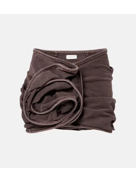 Spódnica jeansowa Magda Butrym w kwiatki brązowa