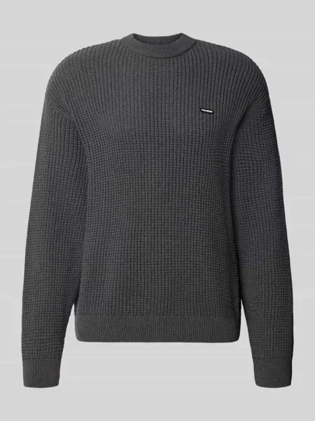 Sweter z dzianiny z mieszanki bawełny z naszywką z logo w kroju regular fit Review