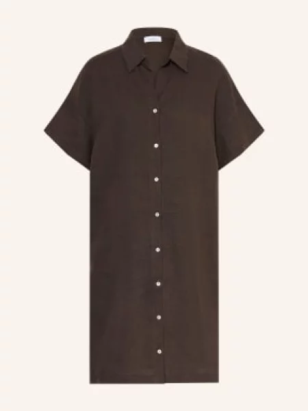 Darling Harbour Sukienka Koszulowa Z Mieszanki Materiałów Z Dodatkiem Lnu braun