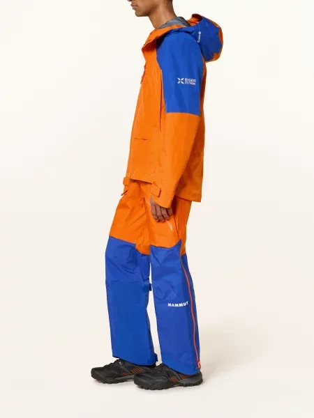 Mammut Hardshellová Bunda Eiger Nordwand Advanced Hs Hooded neonově oranžová modrá