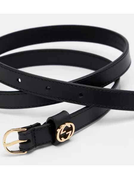 Cu centură curea Gucci din piele negru
