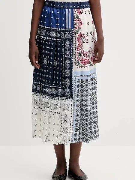 Weekend Max Mara fustă LUNA bleumarin midi evazati