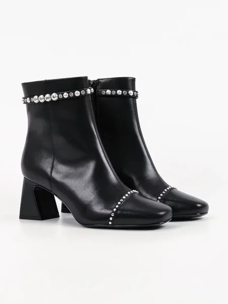 Karl Lagerfeld ботильйони на каблуку шкіряні Beata
