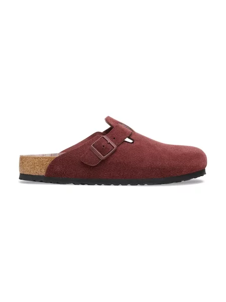 Велурени чехли Birkenstock Boston Varsity червено