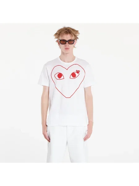 T-shirt Comme des Garçons PLAY Heart Logo Short Sleeve Tee UNISEX White L λευκό