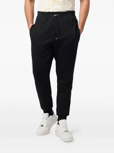 Pantaloni Philipp Plein din jacard negru