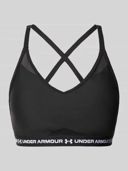 Biustonosz sportowy z napisem z logo model UA Crossback Low Bra' Under Armour czarny