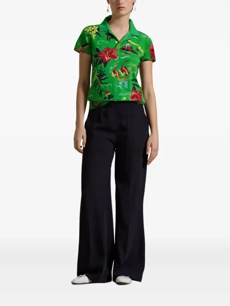 Kostiumas marškinėliai Polo Ralph Lauren satininis iki kelių balta