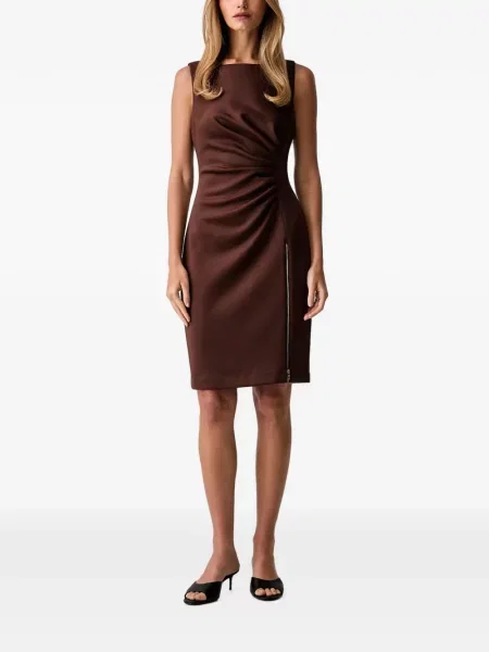 Rochie mini Dkny cu volane maro