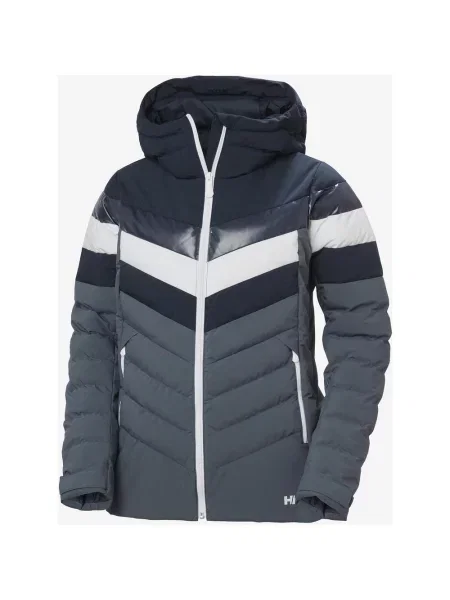 Kurtka z kapturem Helly Hansen Imperial Puffy Ski Free szary niebieski XS biały