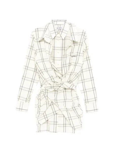 Mała sukienka mini The Attico w kratkę garniturowa