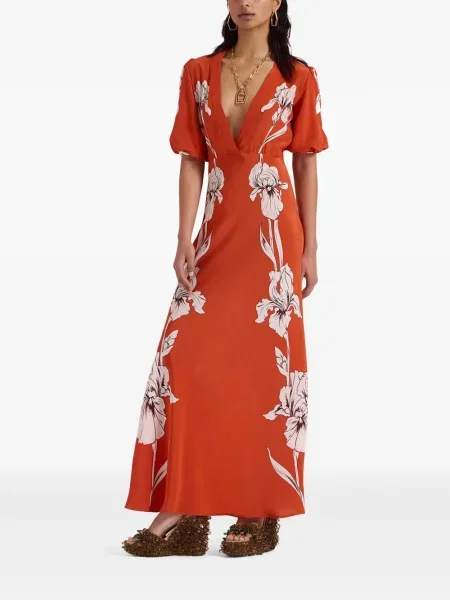 Rochie midi La Doublej până la genunchi de costum portocaliu