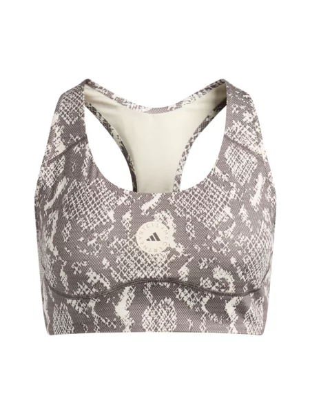 Adidas by Stella McCartney Biustonosz sportowy Power Impact Beżowy szary