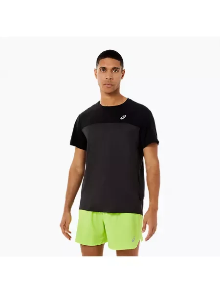 Мъжка тениска за бягане ASICS Race Top performance black/graphite grey черно