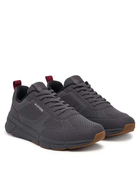 Tommy Hilfiger Sportcipők Light Knitted Hilfiger Runner szürke